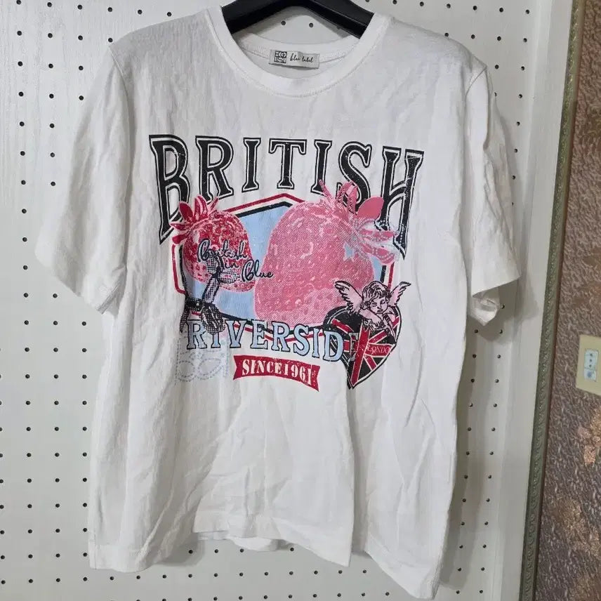 [BUNJANG] Blue Label White Printing Short Sleeve T-Shirt / Blue Label 흰색 프린팅 반팔 티셔츠