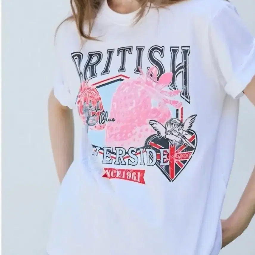 [BUNJANG] Blue Label White Printing Short Sleeve T-Shirt / Blue Label 흰색 프린팅 반팔 티셔츠