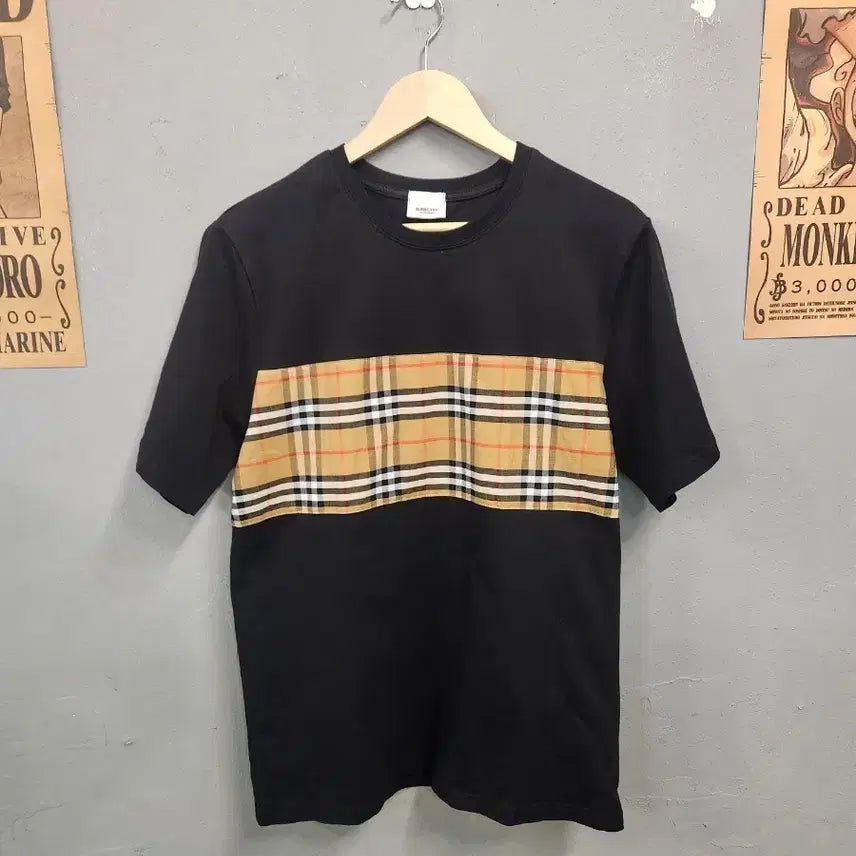 [BUNJANG] Burberry Black Check Short Sleeve T-Shirt / 버버리 블랙 체크 반팔 티셔츠