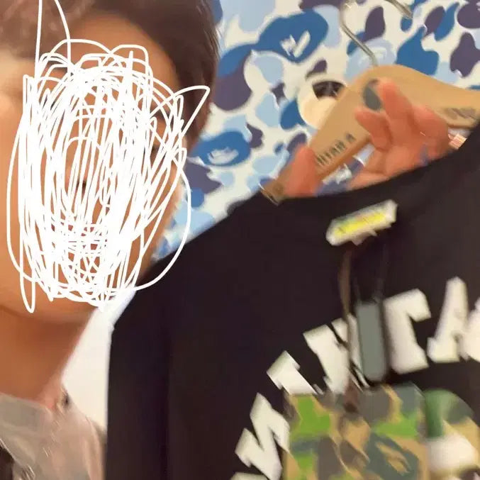 [BUNJANG] BAPE ABC Camo College Short Sleeve T-shirt Black / 베이프 ABC 카모 컬리지 반팔 티셔츠 블랙(급처)
