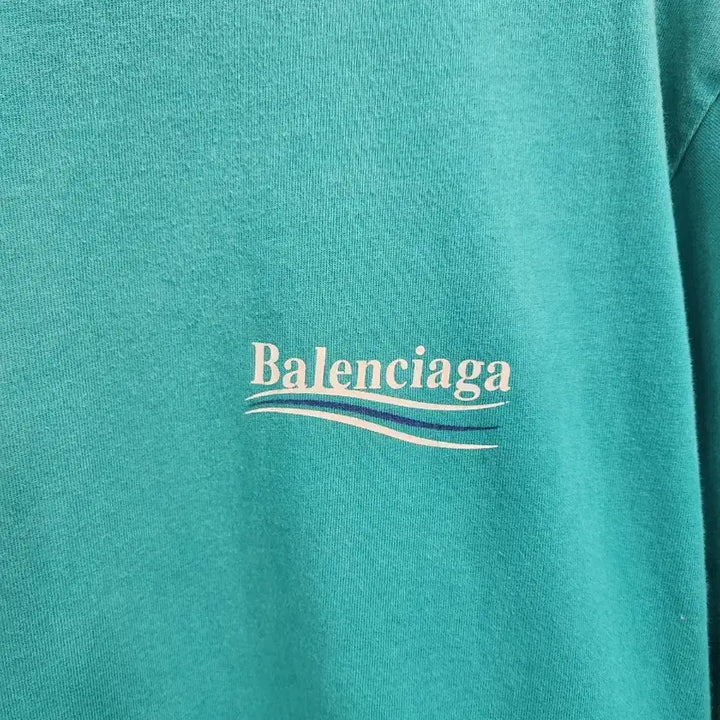 [BUNJANG] Balenciaga Logo T-Shirt Teal / 발렌시아가 로고 반팔 티셔츠 청록색