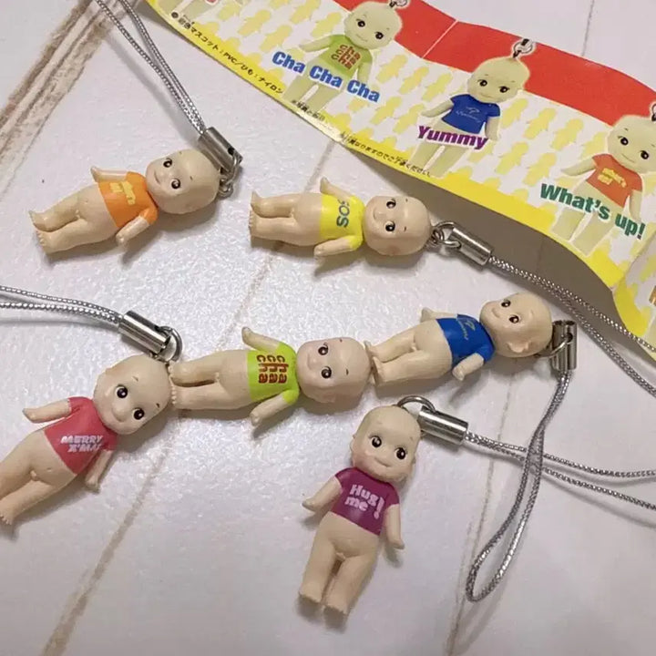 [BUNJANG] Sonny Angel T-Shirt Series Micro Strap Keychain Set (All 6 Types, Unsealed) / 초레어 소니엔젤 티셔츠 시리즈 마이크로 스트랩 키링 세트