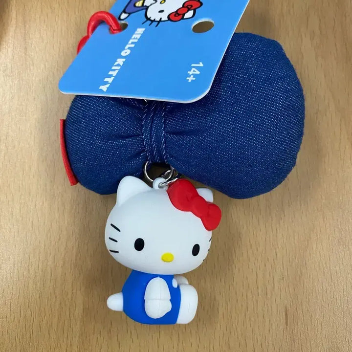 [BUNJANG] Hello Kitty Denim Ribbon Keychain Set / 새상품 헬로키티 데님 리본 키링 두개 세트