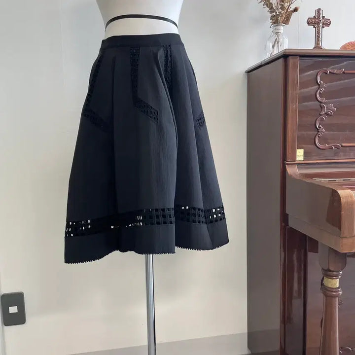 [BUNJANG] Time Black A-Line Midi Skirt / 타임 - 블랙  A라인 스커트
