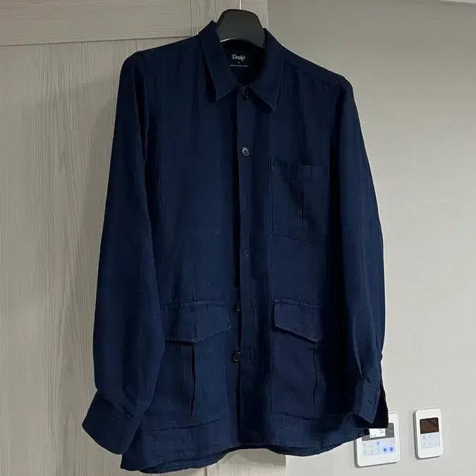 [BUNJANG] Drakes 100% Linen Overshirt Navy / 드레익스 리넨 오버셔츠 M