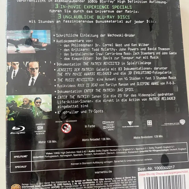 [BUNJANG] The Matrix Trilogy Blu-ray Steelbook (Unsealed) / (미개봉)매트릭스 트릴로지 블루레이 스틸북