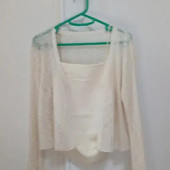 [BUNJANG] Sheer Sleeveless Cardigan Set / (1번 입음)여름 나시 가디건 세트 시스루