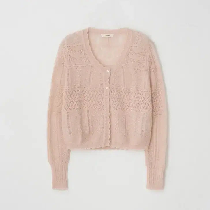 [BUNJANG] Yunsulshop Juli Alpaca Top &amp; Cardigan Set Pink Beige / 윤슬샵 Juli alpaca top cardigan 줄리 알파카 세트