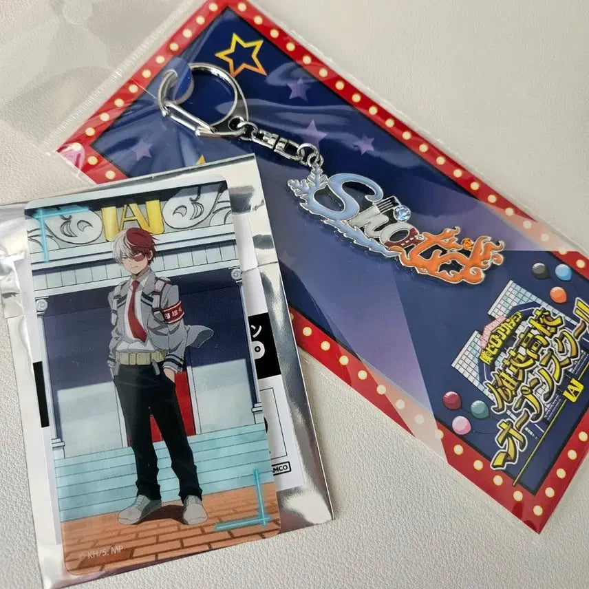 [BUNJANG] My Hero Academia Todoroki Shoto Openschool Metal Keychain &amp; Clear Card / 히로아카 나히아 토도로키쇼토 오픈스쿨 키링 클리어카드