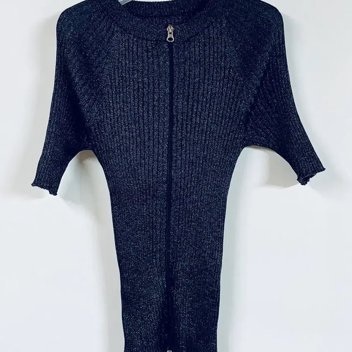 [BUNJANG] GBH Ribbed Knit Zip-Up Cardigan Black / GBH 골지 니트 집업 가디건 블랙 TWK 지비에이치