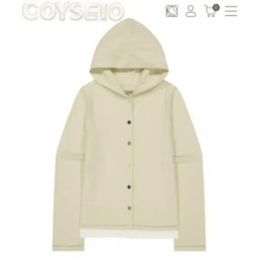 [BUNJANG] Koiseo Two-Fold Button-Up Hoodie Ivory Size 1 / 코이세이오 투폴드 버튼업 후디 아이보리 1사이즈
