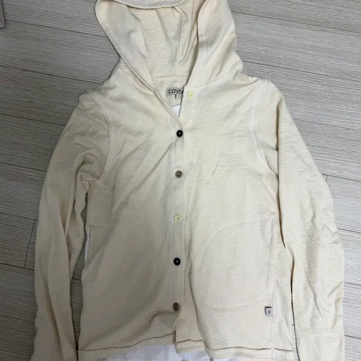 [BUNJANG] Koiseo Two-Fold Button-Up Hoodie Ivory Size 1 / 코이세이오 투폴드 버튼업 후디 아이보리 1사이즈
