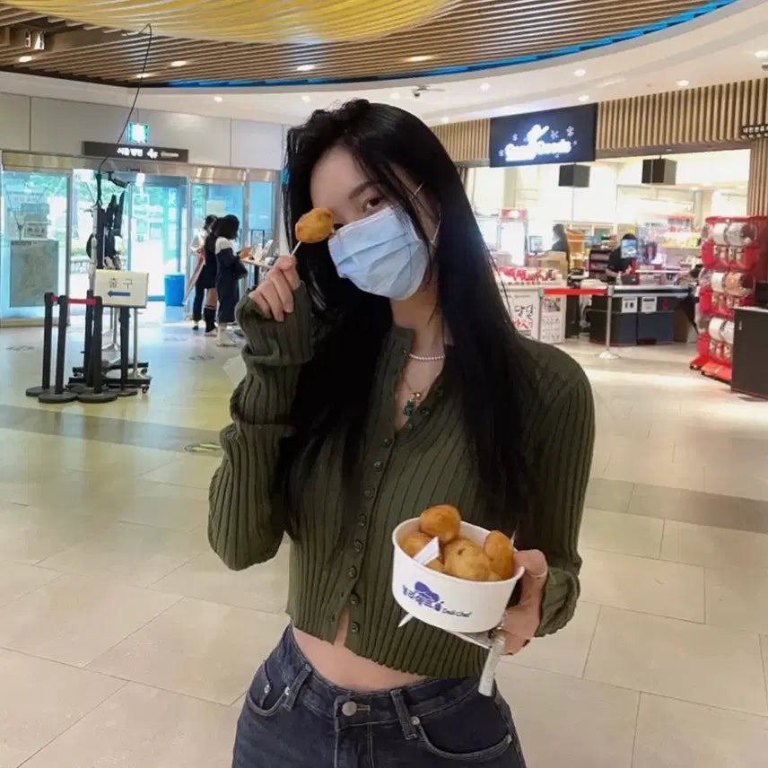 [BUNJANG] FAGE Black Ribbed Cardigan / 페일제이드 골지 가디건(블랙) 무배