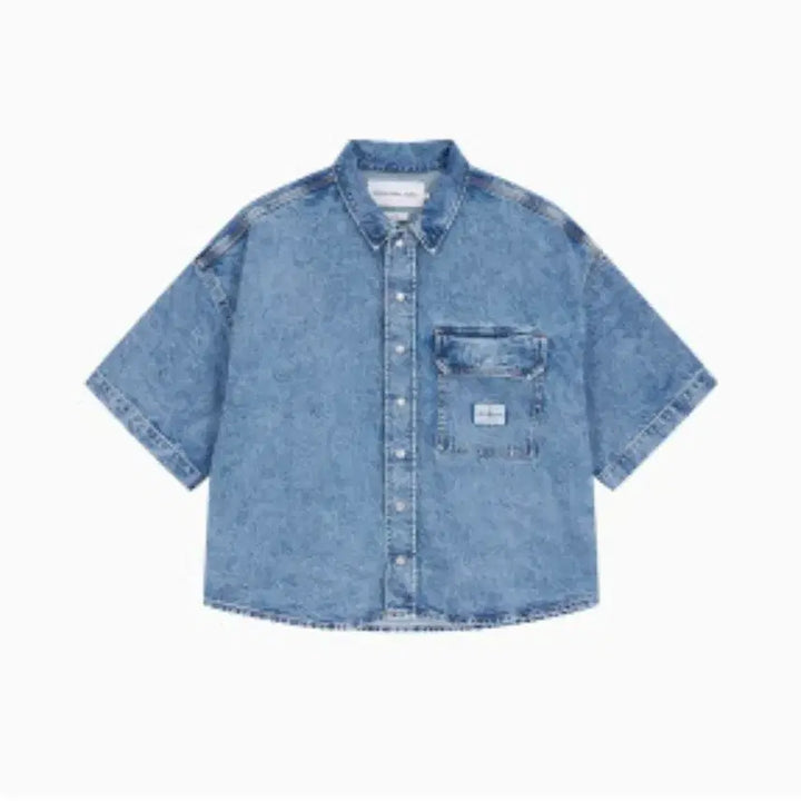 [BUNJANG] Calvin Klein Jeans Short Sleeve Denim Shirt Jacket / 캘빈클라인진 반팔 데님자켓