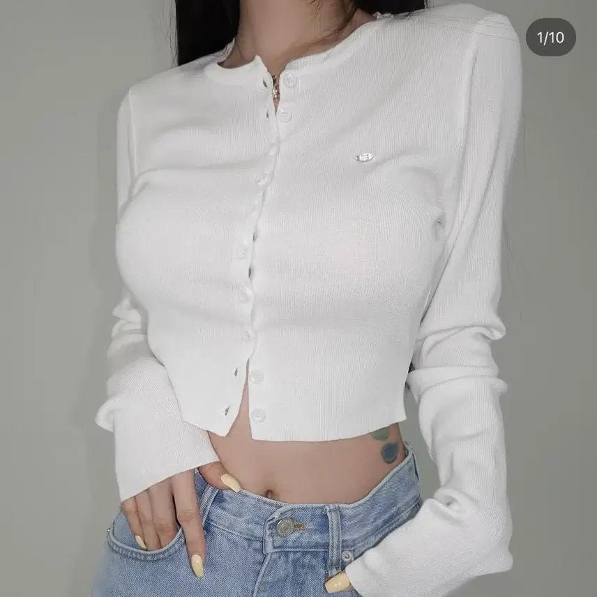 [BUNJANG] Fayejade Cropped Cardigan Black / 페일제이드 크롭 가디건 블랙 무배