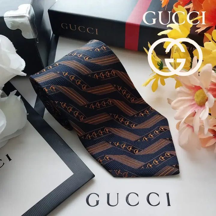 [BUNJANG] Gucci Horsebit Jacquard Silk Necktie Navy / 구찌 실크 네이비 홀스빗 자카드 넥타이 9.7cm S~A+등급 K2667