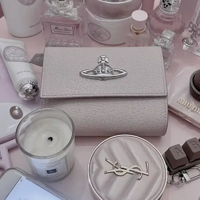 [BUNJANG] Vivienne Westwood EXECUTIVE Pink Silver 3-Fold Wallet / 비비안웨스트우드 EXECUTIVE 핑크 은장 3단 반지갑 중지갑
