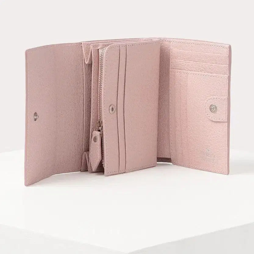 [BUNJANG] Vivienne Westwood EXECUTIVE Pink Silver 3-Fold Wallet / 비비안웨스트우드 EXECUTIVE 핑크 은장 3단 반지갑 중지갑