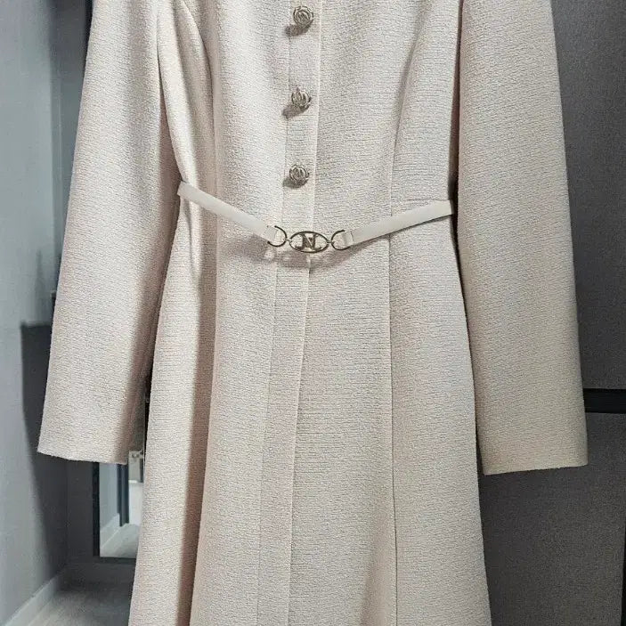 [BUNJANG] LINE EDITON Tweed Dress Set Ivory / 라인어디션 피로연 및 하객 원피스