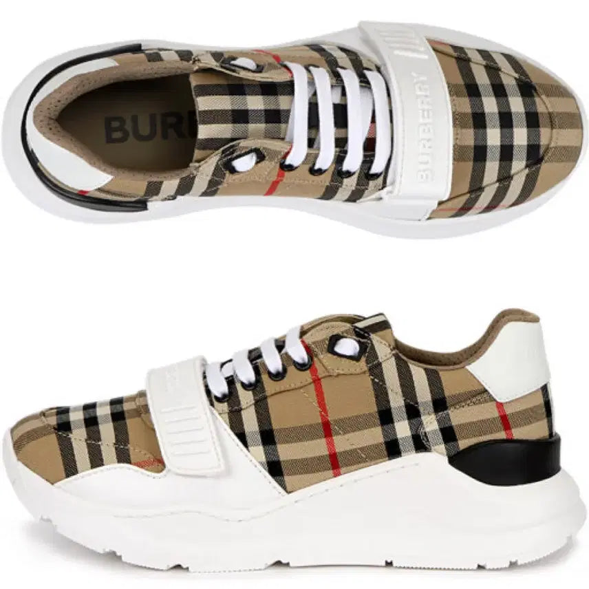 [BUNJANG] Burberry Check Velcro Sneakers / 버버리 체크 벨크로 스니커즈