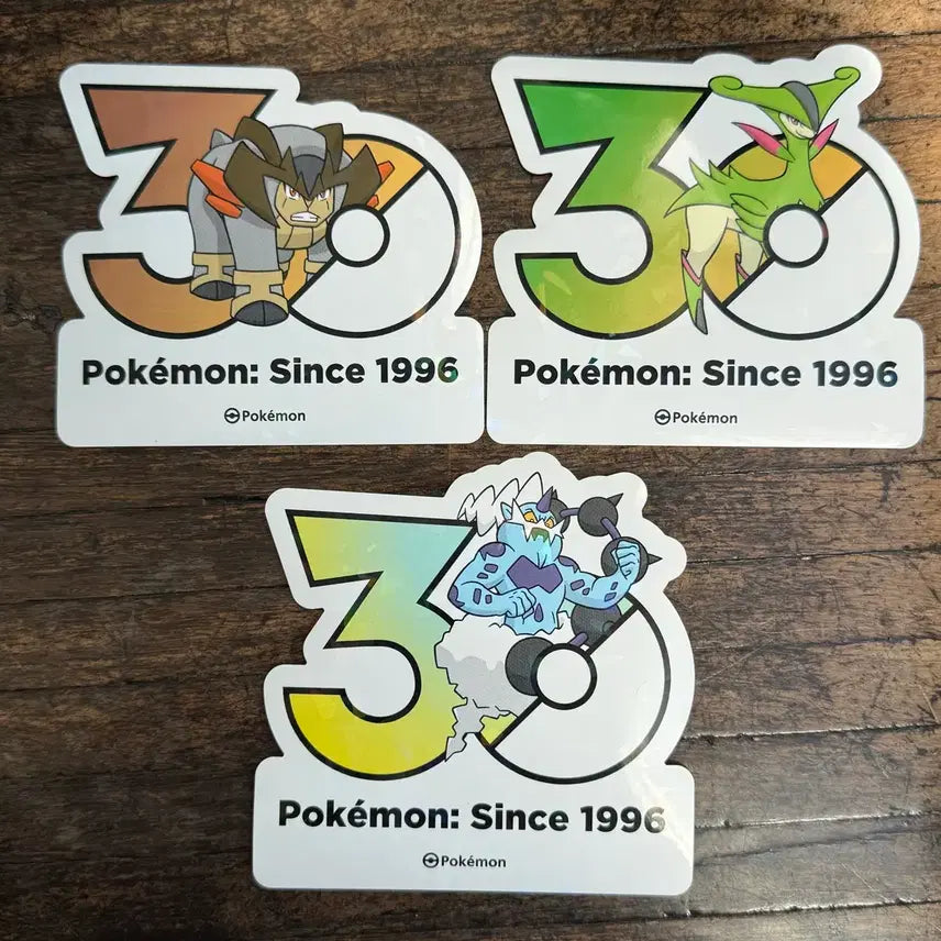 [BUNJANG] Pokemon 30th Anniversary Logo Sticker Bundle Set: Virizion, Terrakion, Thundurus / 일괄 1.0 포켓몬 30주년 로고 스티커 비리디온 테라키온 볼트로스
