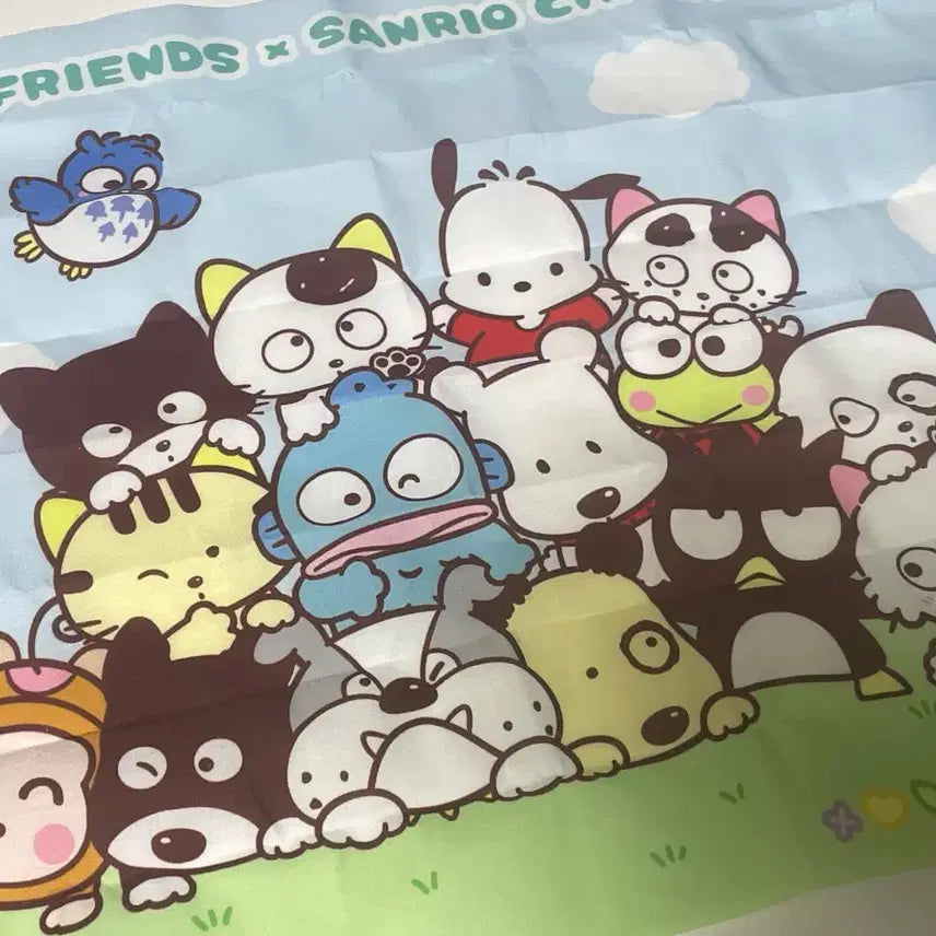 [BUNJANG] Sanrio TamawFriends Collaboration Fabric Poster / 산리오 타마와친구들 콜라보 패브릭 포스터 가챠 블루