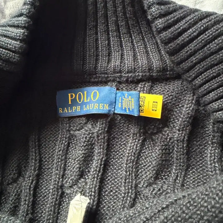 [BUNJANG] Polo Ralph Lauren Cable Knit Cotton Quarter Zip Sweater Hunter Navy / 폴로 랄프 로렌 케이블 니트 코튼 쿼터 지퍼 스웨터 헌 터 네이비