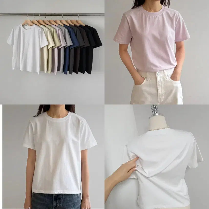 [BUNJANG] AB Bio-Washed Cotton Spandex Short-Sleeve T-Shirt / 새-ab-바이오워싱 반팔티