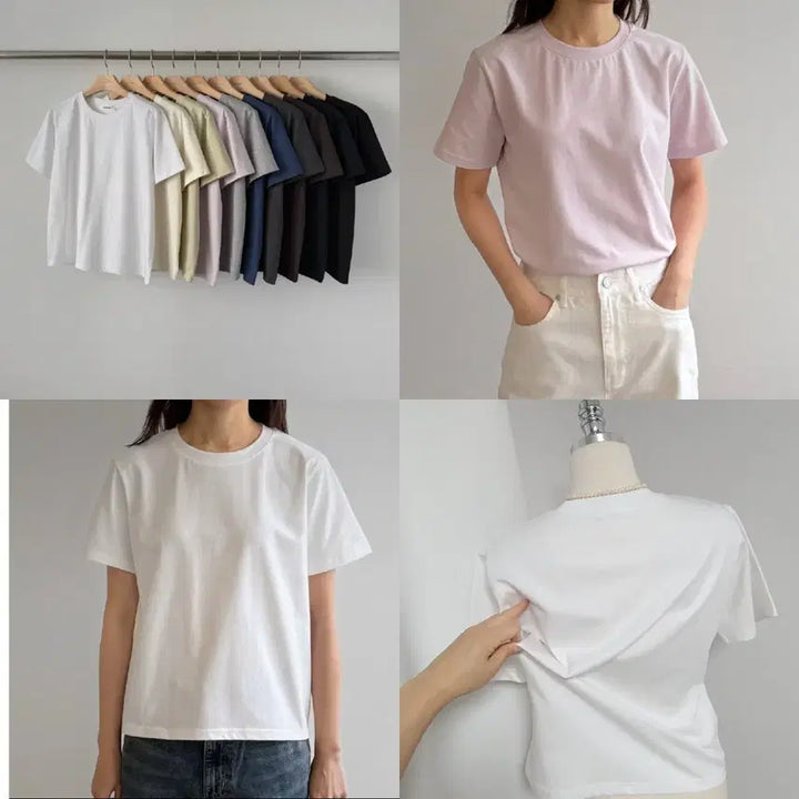 [BUNJANG] AB Bio-Washed Cotton Spandex Short-Sleeve T-Shirt / 새-ab-바이오워싱 반팔티