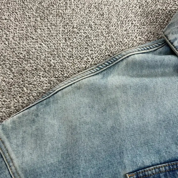 [BUNJANG] Palm Angels Washed Long Denim Jacket / 팜엔젤스 워싱 롱데님 자켓