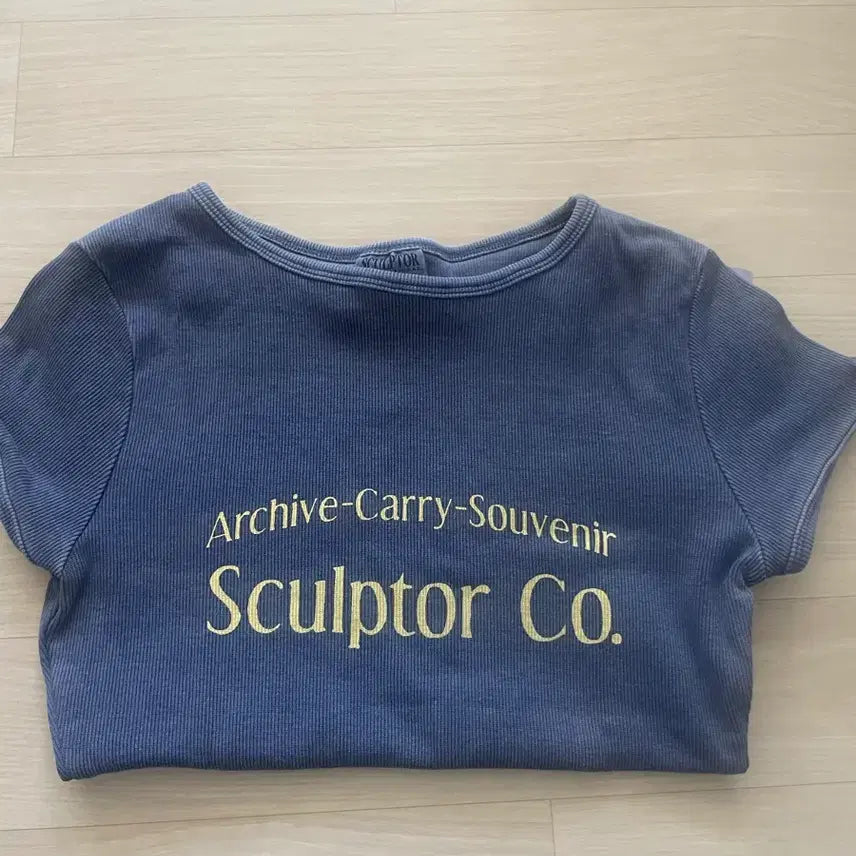 [BUNJANG] Sculptor Archive Pigment Baby Tee Dusty Blue (M) / 스컬프터 Archive Pigment Baby Tee Dusty Blue