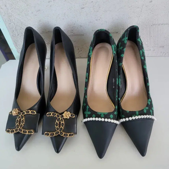 [BUNJANG] Black Pumps Heels Set Size 240 / 블랙 펌프스 힐 2종 (240)