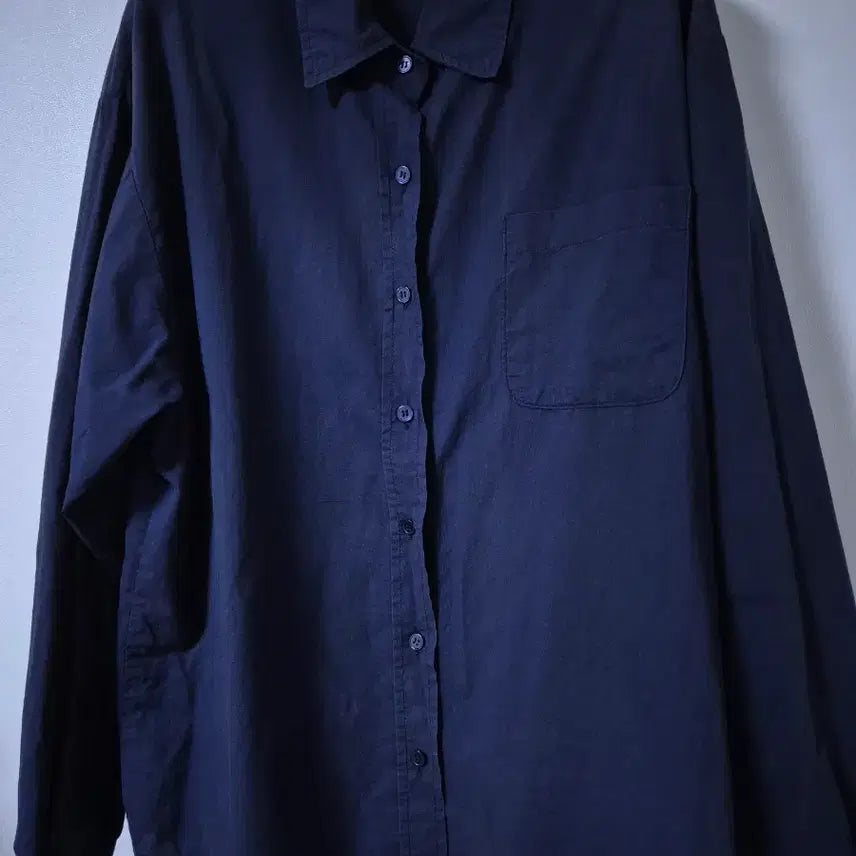 [BUNJANG] Laroom Cotton Shirt Navy / 라룸 코튼셔츠 네이비