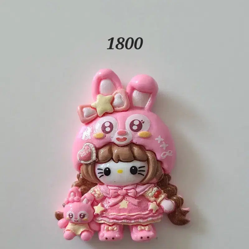 [BUNJANG] Hello Kitty Large Size Charm - Pink Bunny Hat / 키티큰사이즈파츠