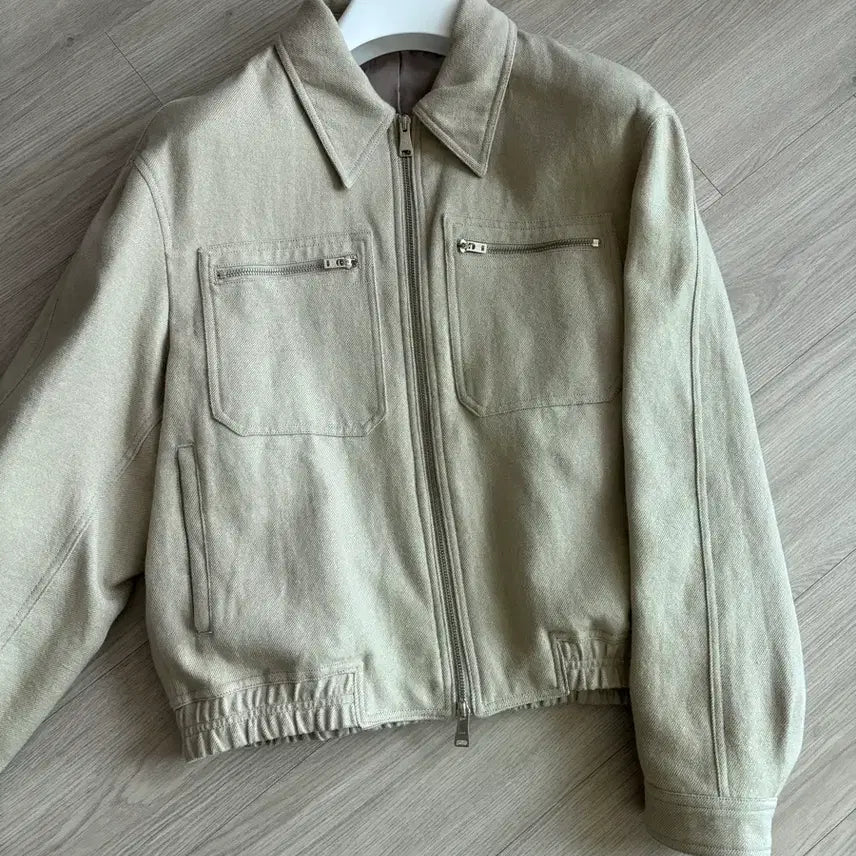 [BUNJANG] Coour Wool Linen Blend Double Zip Pocket Jumper / 쿠어 울 린넨 블렌드 더블 집 포켓 점퍼