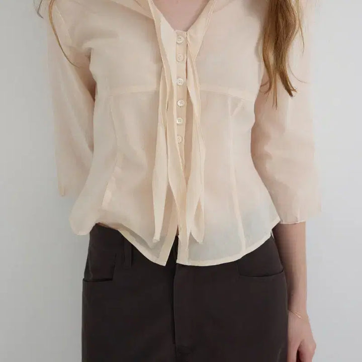 [BUNJANG] Modestmood Barrett Blouse (Peach Cream) / (새상품) 모데스트무드 Barrett Blouse(peach cream)