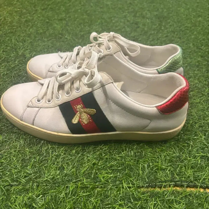 [BUNJANG] Gucci Ace Sneakers White Bee Embroidery / 구찌 에이스 스니커즈 화이트 꿀벌 자수