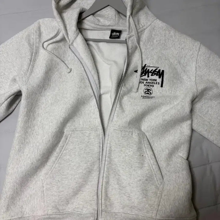 [BUNJANG] Stussy World Tour Hoodie Ash Heather / 스투시 월드투어 후드집업 애쉬헤더