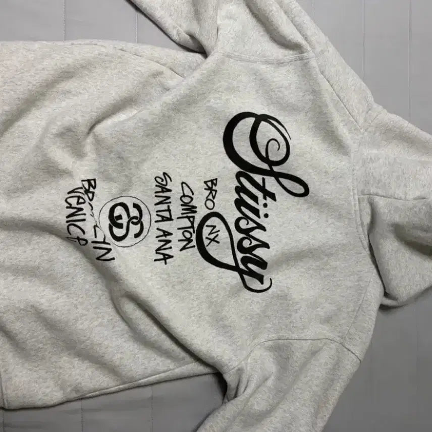 [BUNJANG] Stussy World Tour Hoodie Ash Heather / 스투시 월드투어 후드집업 애쉬헤더