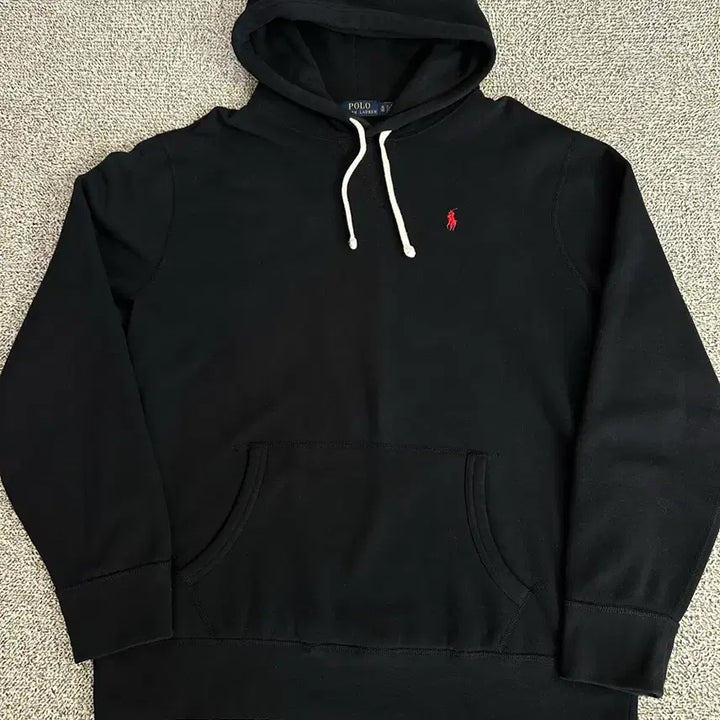 [BUNJANG] Polo Ralph Lauren Black Hoodie Red Logo / 폴로 후드티 qr제품
