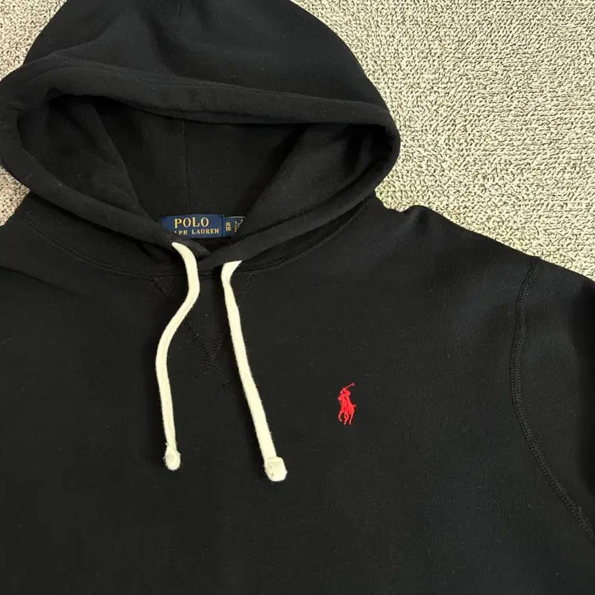 [BUNJANG] Polo Ralph Lauren Black Hoodie Red Logo / 폴로 후드티 qr제품