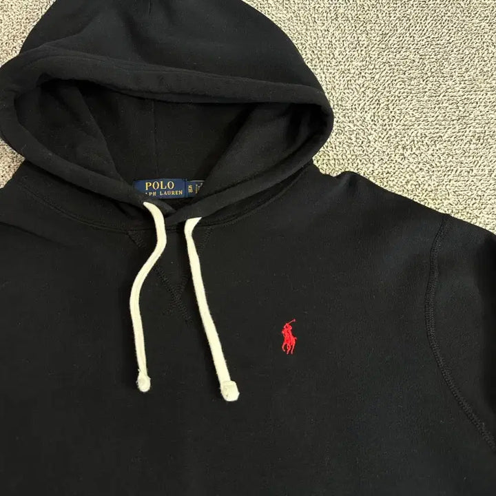 [BUNJANG] Polo Ralph Lauren Black Hoodie Red Logo / 폴로 후드티 qr제품