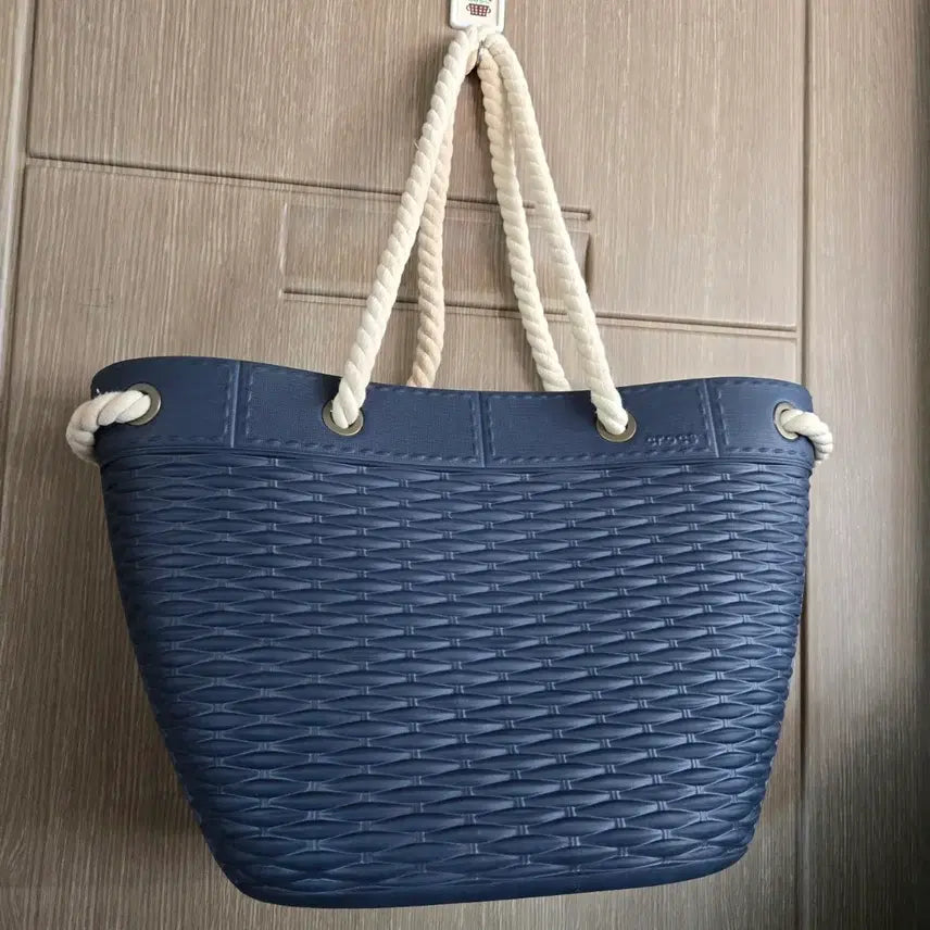[BUNJANG] Crocs Blue Shoulder Tote Bag with Rope Handle / 크록스 블루 숄더 토트백 로프 핸들