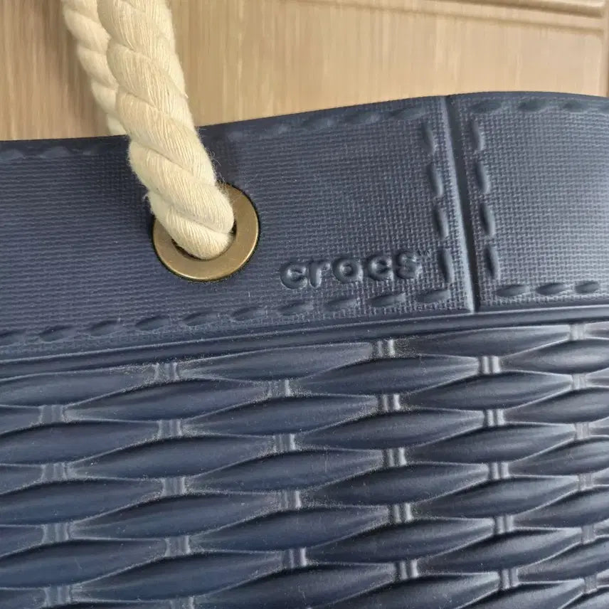 [BUNJANG] Crocs Blue Shoulder Tote Bag with Rope Handle / 크록스 블루 숄더 토트백 로프 핸들