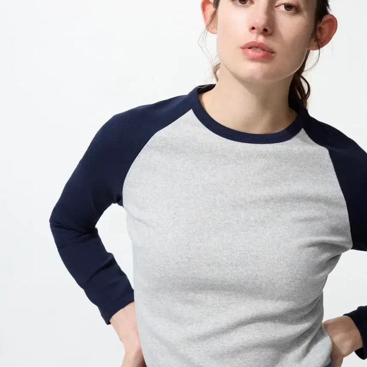 [BUNJANG] Uniqlo Soft Rib T Navy T-shirt / 유니클로 소프트립T 네이비