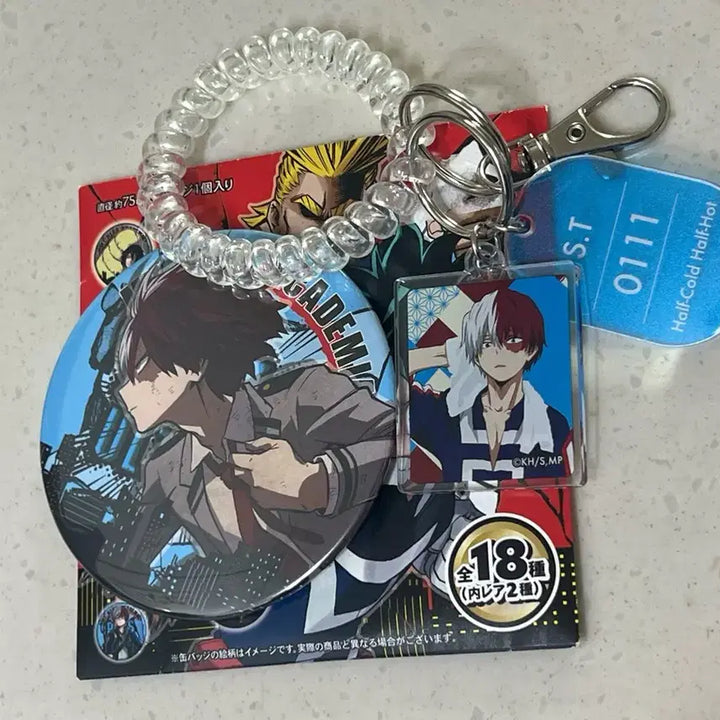 [BUNJANG] My Hero Academia Todoroki Shoto Can Badge &amp; Keychain Bundle / 히로아카 토도로키 쇼토 캔뱃지 / 쇼토 키링 일괄