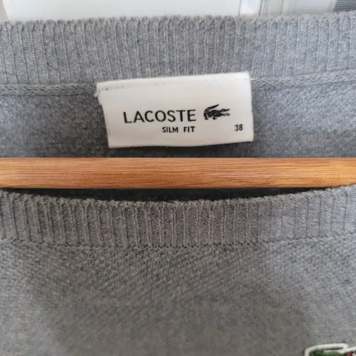 [BUNJANG] Lacoste Gray Knit Long Sleeve T-Shirt / 라코스테 그레이 니트 긴팔티