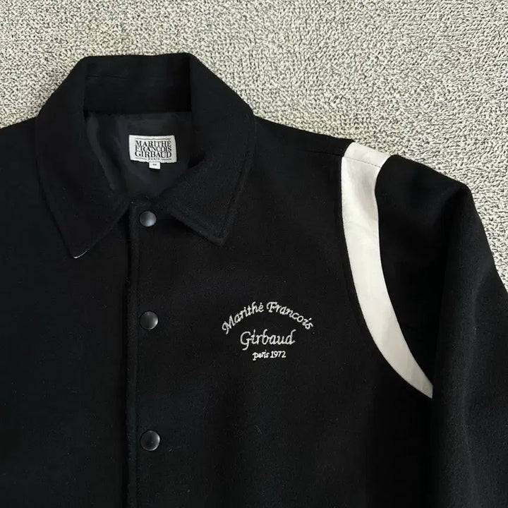 [BUNJANG] Marithe Francois Girbaud Black Stadium Jacket White Line Detail / 마리떼 프랑소와 저버 자켓
