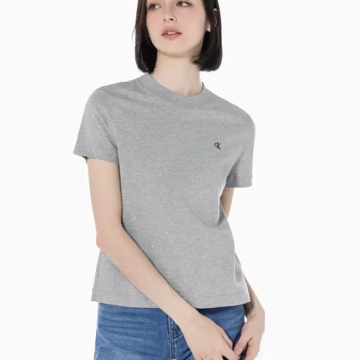 [BUNJANG] Calvin Klein Grey Logo T-Shirt XS / 캘빈클라인 그레이 로고 반팔티 XS