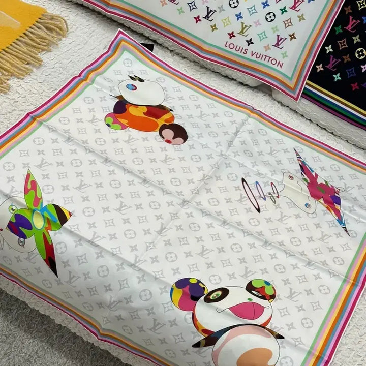 [BUNJANG] Louis Vuitton x Takashi Murakami Collaboration Scarf (70x70) / [새상품] 루이비통x무라카미다카시 콜라보 스카프 (70x70)